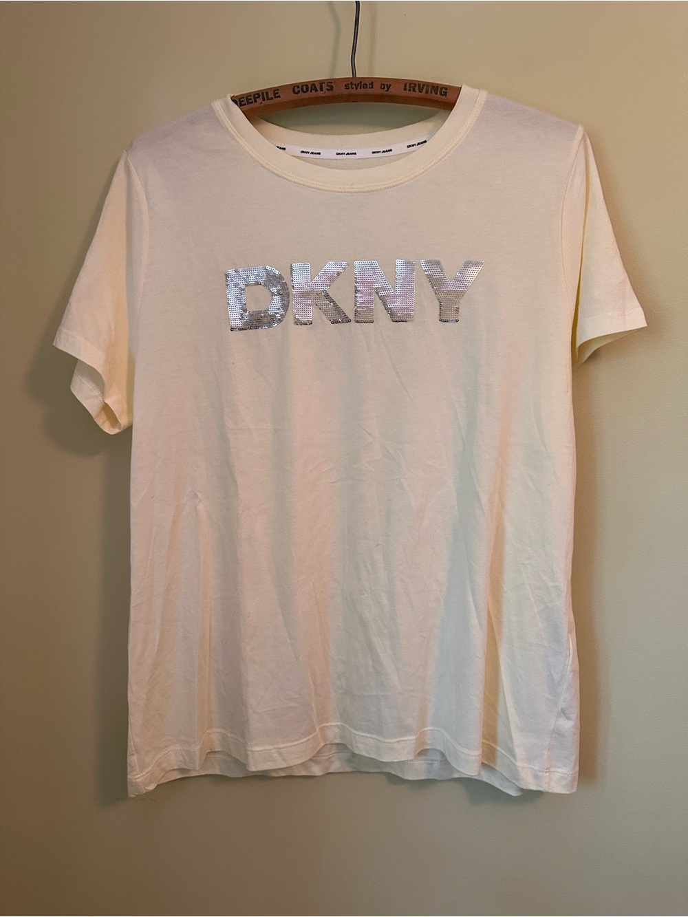 DKNY butter yellow Tee with Silver Logo